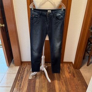 Women's Dark Wash Skinny Jeans with Button Pockets by Hudson Jeans